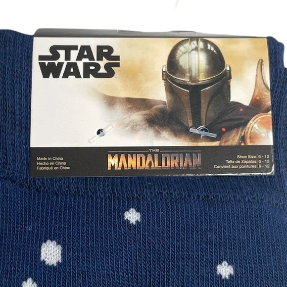 Star Wars The Mandalorian Baby Yoda Crew Socks, 2 Pairs, Blue, Gray - Picture 4 of 6